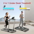 HAPPRUN Under Desks Treadmill, 2.5HP 2 in 1 Folding Treadmill with