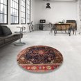 thumbnail image 3 of Ahgly Company Indoor Square Traditional Orange Salmon Pink Persian Area Rugs, 3' Square, 3 of 6