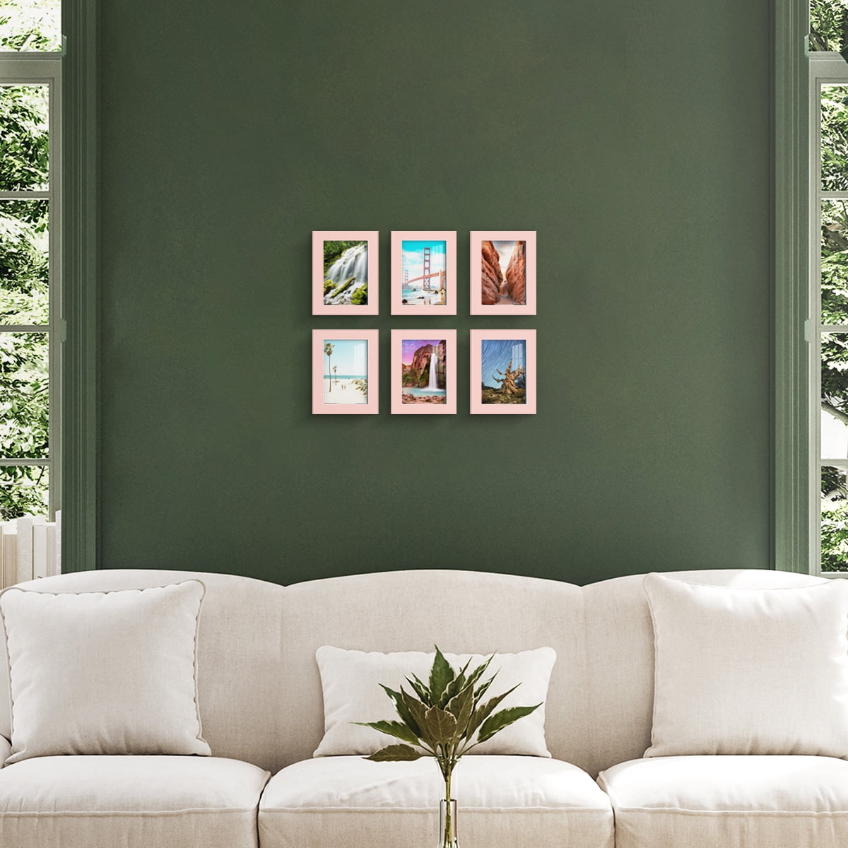 Wexford Home Modern 3.5" x 5" Pink Picture Frame (Set of 6)