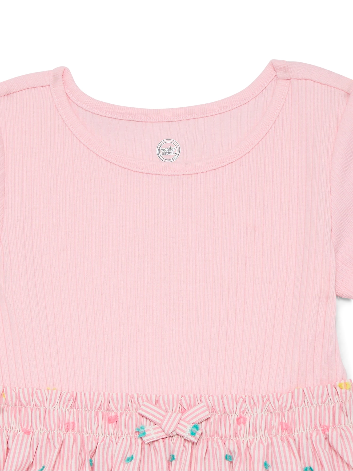 Wonder Nation Toddler Girls Poplin Dress, Sizes 12M-5T