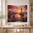 thumbnail image 5 of Floral Garden Romanticized with Riverfront Cityscape at, Mystical Fantasy for Space Lovers, Wall Decor, Valentine'S Day Gift, Tapestry Wall Hanging for Dorm and Living Room, 5 of 7