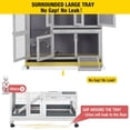 thumbnail image 7 of Aivituvin Bunny Cage Rabbit Hutch Indoor Rabbit House with Wheels Outdoor Guinea Pig House with Two Plastic Tray, 7 of 7