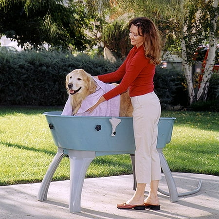 Booster Bath Indoor Outdoor Grooming Bath Blue - X-Large - Pets up to 175 lbs - (50"L x 21.5"W x 15"D - 19" Off Floor)