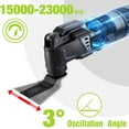 thumbnail image 4 of Oscillating Multi-Tool Kit, 3.0 Amp Corded Quick-Lock Replaceable Oscillating Saw with 7 Variable Speed, 3° Oscillation Angle Oscillating Tool, 17pcs Saw Accessories and Carrying Bag, 4 of 7