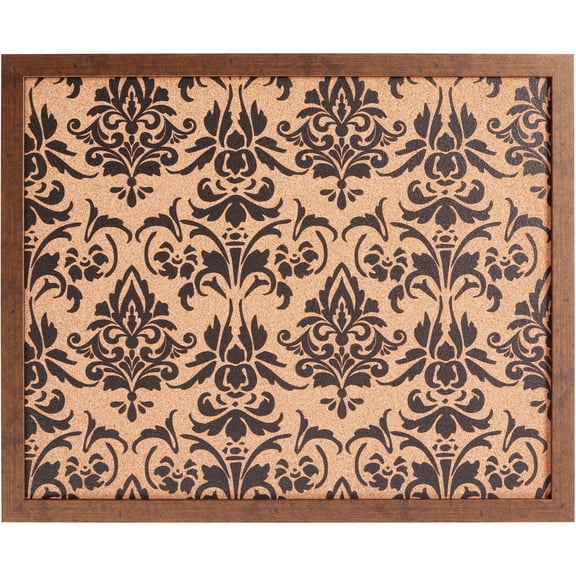 Craig Frames Decorative Cork Bulletin Board, 18.5x23 Inch, Copper Frame with Fleur de Lis Pattern