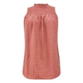thumbnail image 4 of Tittly Camisole top Vest for Women Womens Dot Tank Tops Summer Sleeveless Mock Neck Shirred T Shirts Casual Linen Blend Keyhole Back Tie Knot Tops Waistcoat Vest T Shirts for Women PK1 XXL, 4 of 4