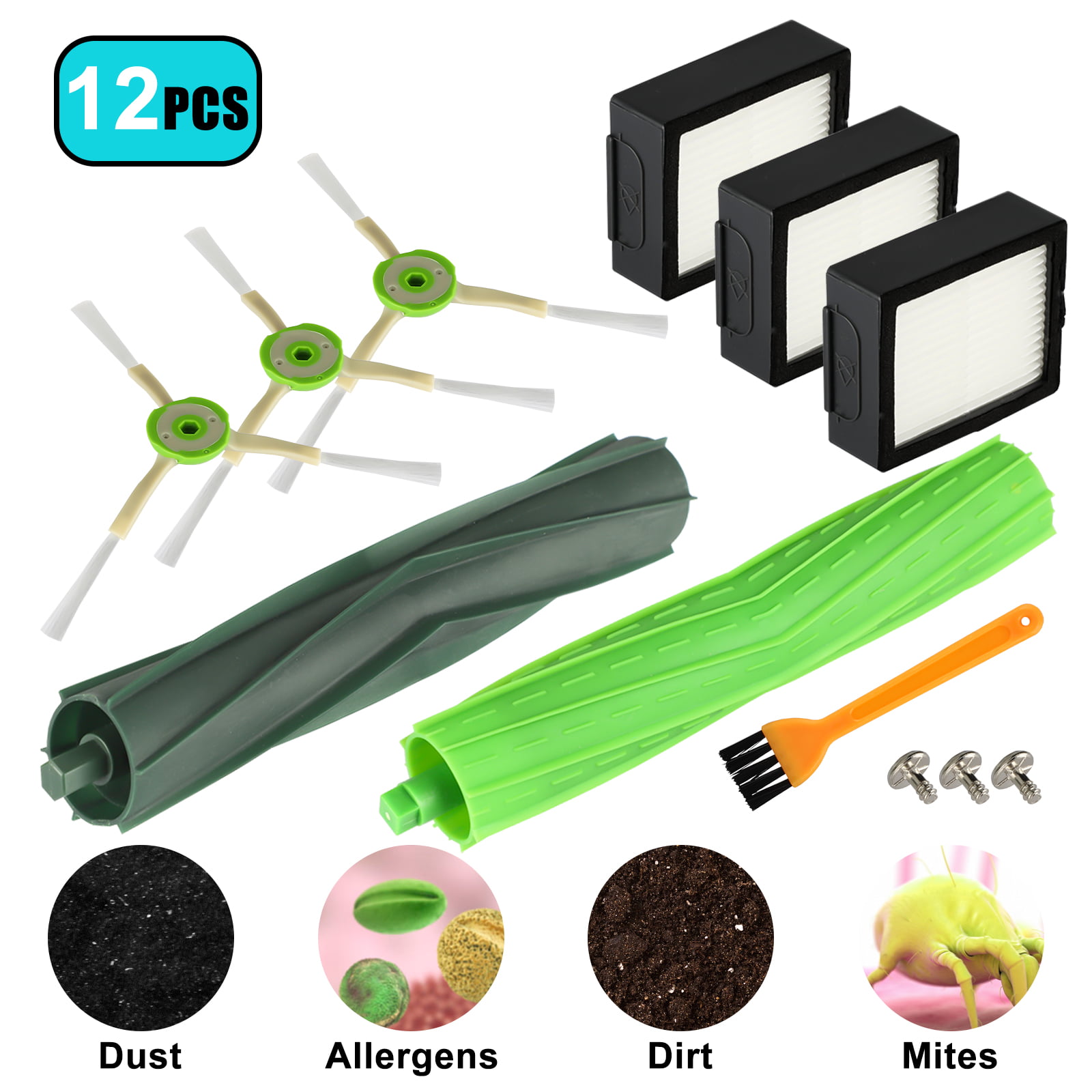 Includes 3 Filters i7 3 Spinners EFP Replenishment Kit for Roomba E5 Replacement Vacuum Filter 2 Rollers 3 Bags E6 i7 Plus Robotic Vacuum i7+ Replaces Part Number 4639168