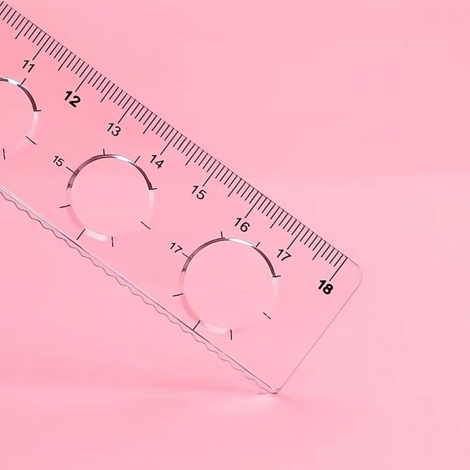 6 In Flexible Rubber Ruler With Hole, Transparent Shatterproof Wave Line Ruler, Clearance Office Supplies for Teens & Adults