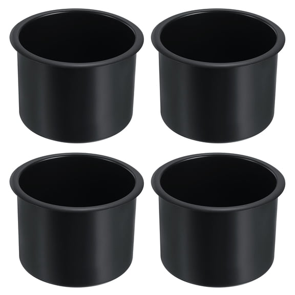 Uxcell 4 Pcs Plastic Drop-in Cup, 3" x 3.78" Drink Can Holder Poker Table Cup Holder Insert, Black