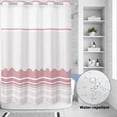 thumbnail image 2 of No Hook Shower Curtain, Pink Purple Striped Shower Curtains for Bathroom with See Through Top Window, Abstract Modern Geometric Stripes Waterproof & Washable Bath Curtain Extra Long 72"x84", 2 of 9