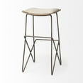 thumbnail image 5 of Mercana Katniss 30" Total Height Cream Fabric Seat Gold Metal Base Stool, 5 of 7