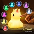 thumbnail image 3 of Luz de noche de unicornio de ensueño, luz de noche de silicona para bebés de 16 colores para niñas, lámpara de noche recargable con control de toque fácil, 3 of 5