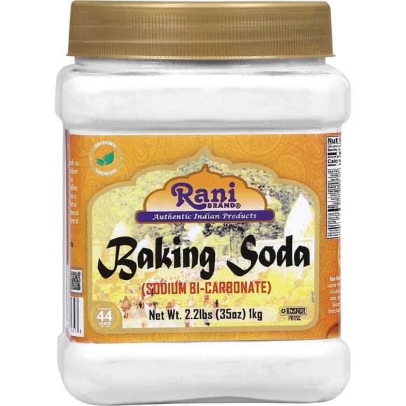 Rani Baking Soda (SODIUM BI-CARBONATE) 35oz (2.2lbs) 1kg PET Jar ~ Used for cooking, NON-GMO | Kosher | Indian Origin | Gluten Friendly