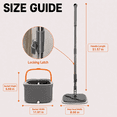 thumbnail image 4 of Square Spin Mop and Bucket Set, Clean & Dirty Water Separation, Hands-Free Self-Wringing, 6 Machine Washable Microfiber Pads for Multi-Floor Compatible, 4 of 8