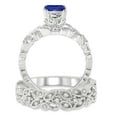 thumbnail image 2 of 1.5 Carat Sapphire and Diamond Infinity Floral Antique Bridal setRound cut diamond on 10k White Gold, 2 of 2