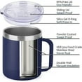 thumbnail image 3 of 14 oz Coffee Mug, Vacuum Insulated Camping Mug with Lid, Double Wall Stainless Steel Travel Tumbler Cup, Thermal Coffee Mug, 3 of 9