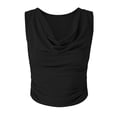 thumbnail image 6 of Fewfanhot Womens Blouses Cowl Neck Tank Top Draped V Neck Ruched Sleeveless Summer Casual Dressy Blouse, 6 of 6