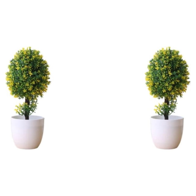 Bonsái artificial Wosthever Estilo nórdico Simulación Árbol Maceta Hogar Oficina Jardín Decoración Amarillo 2Conjunto