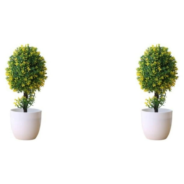Bonsái artificial Wosthever Estilo nórdico Simulación Árbol Maceta Hogar Oficina Jardín Decoración Amarillo 2Conjunto