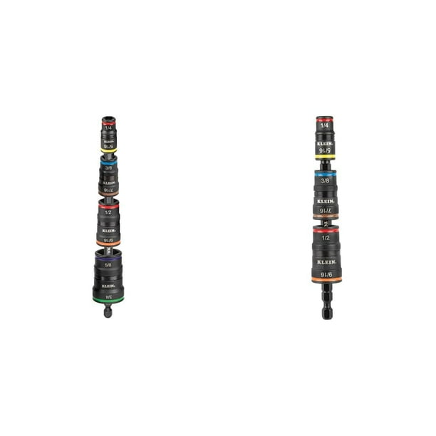 Juego de casquillos abatibles Impact Driver Klein Tools 9 en 1 con 8 hexagonales