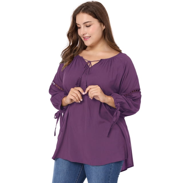 BluTop Cuello Redondo Mangas Raglán TalExtPaMujer PúrpuXL