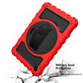 thumbnail image 6 of Dteck Galaxy Tab A 10.1 2019 Case with Screen Protector, 360° Rotatable Kickstand with Hand Strap Shoulder Strap 3 in 1 Shockproof Case for Samsung Galaxy Tab A 10.1 2019 SM-T510 T515, Red, 6 of 7