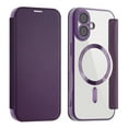 thumbnail image 4 of ShellTech for iPhone 16 TPU Clear Back Flip Wallet Case with RFID Blocking Card Slots & Camera Lens Protector, Compatible with MagSafe, PU Leather Magnetic Slim Shockproo Cover,Purple, 4 of 9