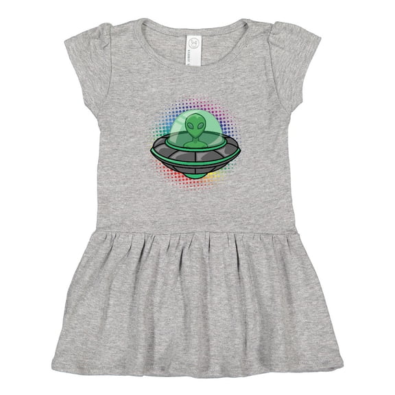 Inktastic Spaceship Funny Alien Outer Space Girls Toddler Dress