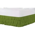 thumbnail image 2 of 3 Layer Ruffled Bedskirt, Essy Care - 100% Microfiber Fabric, 3 Layer Ruffled Bed Skirt Twin XL Size College 3 Layer Ruffled Bed Skirt 18" Drop - Sage Solid., 2 of 3