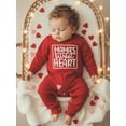 thumbnail image 6 of BemeyourBBs Newborn Baby Boy Girl Valentines Day Outfits Infant Fall Winter Spring Clothes Mama's Sweat Heart  Romper Crew Neck Long Sleeve Letters Heart Print Jumpsuit, 6 of 9