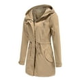 thumbnail image 4 of Vedolay Raincoat for Women Autumn Solid Color Pocket Hooded Windbreaker A,L, 4 of 4