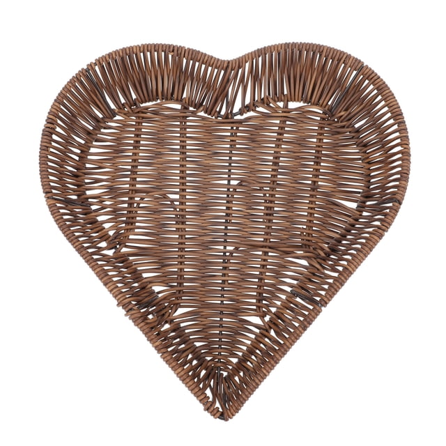 SHISUYAN 1Pc Heart-shaped Creative Imitation Rattan Woven Basket Snacks Storage Basket
