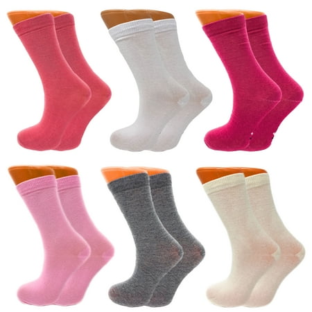 

Combed Cotton Crew Socks for Women Colorful 6 Pairs Size 9-11 - Design 3