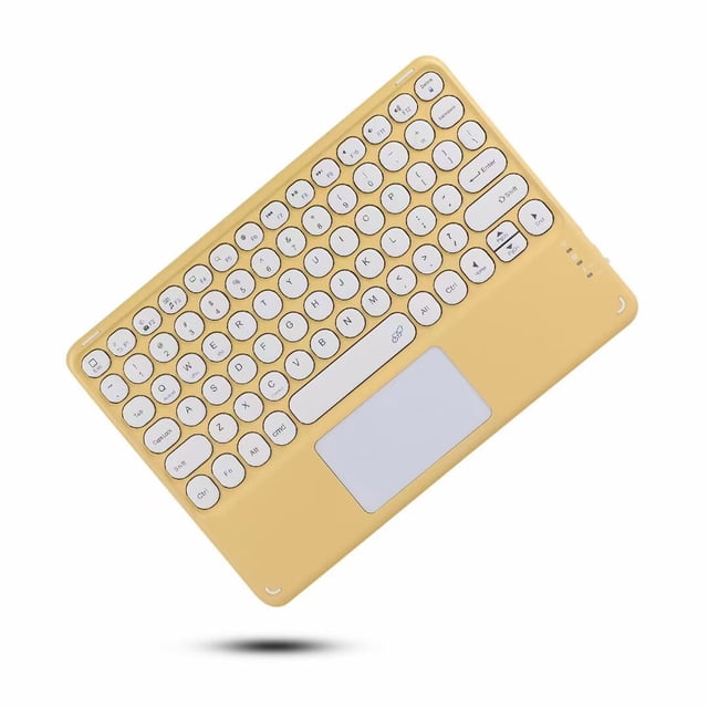 Wireless Bluetooth Touchpad Keyboard, Colorful Round Keycap Slim Keyboard with Touch Control, Rechargeable Portable Keyboard for Tablet iPad Android Windows Pro Air Mini, Ergonomic Typing for Office