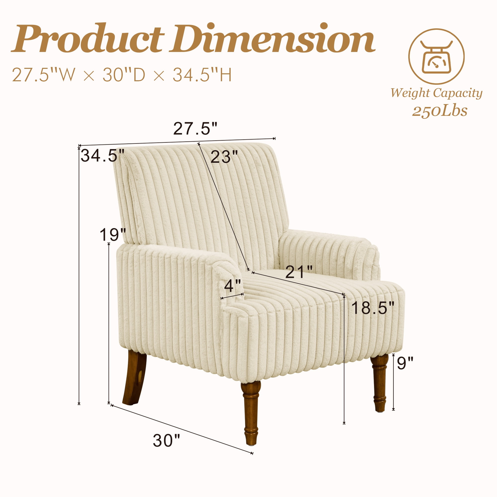 MOONMISS Accent Chair for Living Room,Beige
