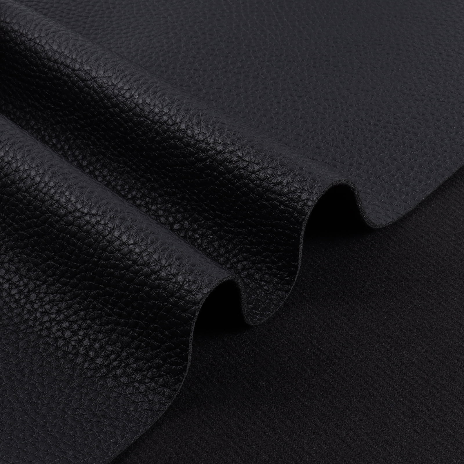 Faux Leather Fabric, Thick Durable Synthetic Upholstery Leather Vinyl for Crafts, DIY Sewing, Sofa Decorations Black 54in Width