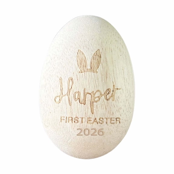 Personalized Easter Egg,Wooden Eggs,Personalized Engraved Ear Decorative,Easter Eggs Gifts for Easter Basket Stuffers,Birthday Gift Idea,Personalized Easter Gifts,Fake Eggs for Egg Hunt,1PC,1.7"x2.4"