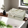 thumbnail image 3 of Green Striped Bath Towels Set of 2, Lighter & Quick Dry Towels Large 27.5 x 55 inches, Farmhouse for Bathroom, Shower, Christmas Decor, 3 of 16