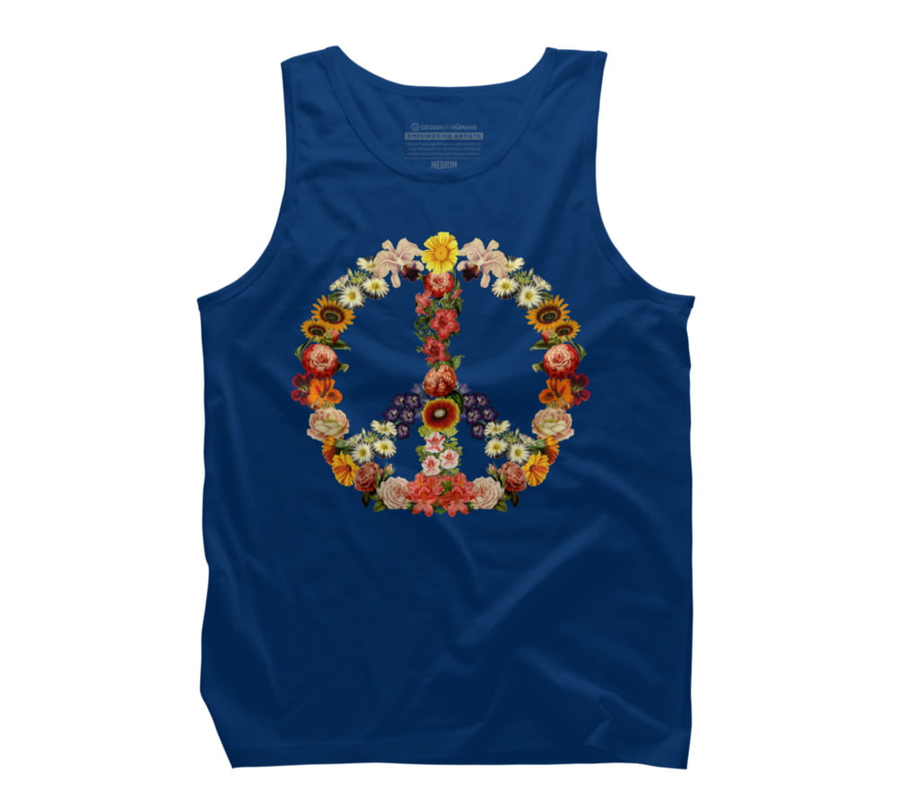 Design By Humans Flower Power Mens Graphic Tank Top 