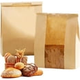 thumbnail image 1 of Bread Bags for Homemade Bread, 50 Pack Sourdough Bread Bags with Tie Tab and Clear Window, Large Kraft Paper Bakery Bags for Toast, Treat Packaging, 13.7 x 8.3 x 3.5 Inch, 1 of 7