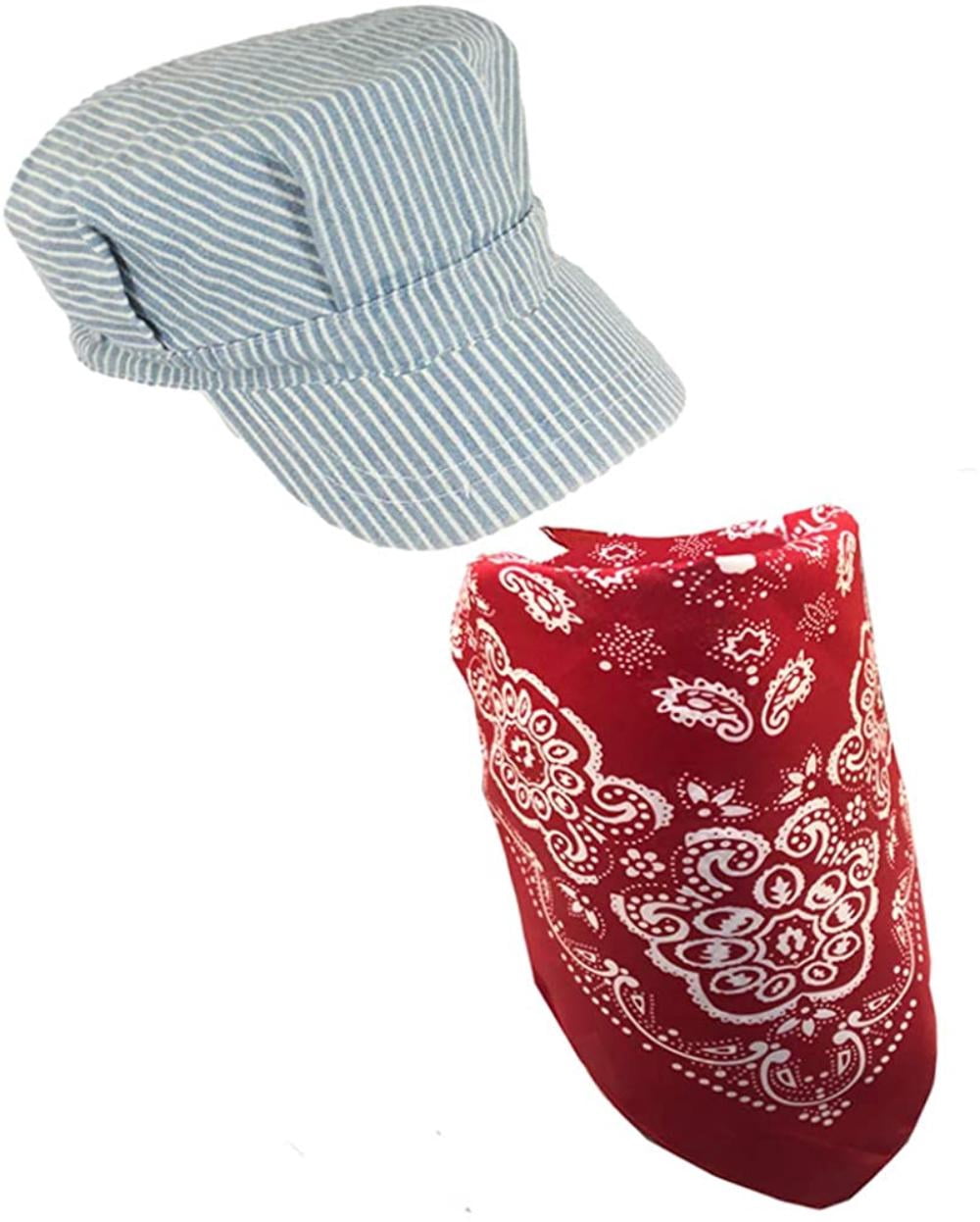 Blue Striped Child Engineer Hat with 