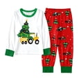 thumbnail image 2 of Hpapadks Kids Pajamas Boys Kids Tractor Christmas Tree Long Sleeve Pajama Set Loungewear Boys Pjs Multicolour 2-3 Years, 2 of 4