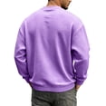 thumbnail image 4 of Cartoon Pumpkin Ghost Halloween Graphic Waffle Knit Crewneck Long Sleeve Shirt Soft Comfort Daily Casual Loose Top Purple XL, 4 of 5
