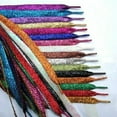 thumbnail image 3 of JUNWELL 110cm Fashion Flat Glitter Colored Shoe Laces Canvas Sneaker Shoelaces String Blue, 3 of 10