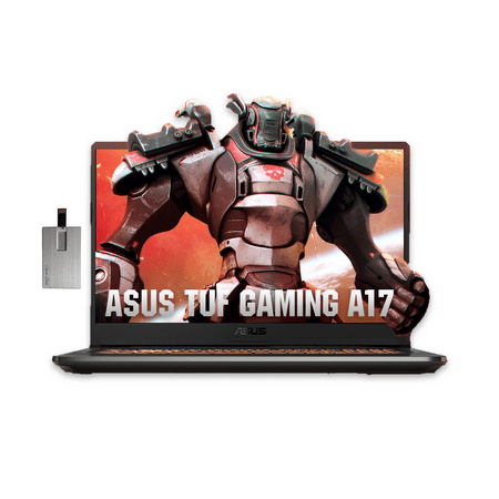 2022 ASUS TUF A17 17.3" 144Hz FHD Gaming Laptop, AMD Ryzen 5 4600H, 8GB RAM, 512GB PCIe SSD, NVIDIA GeForce GTX 1650, RGB Backlit Keyboard, Win 11 Home, Bonfire Black, 32GB Snowbell USB Card