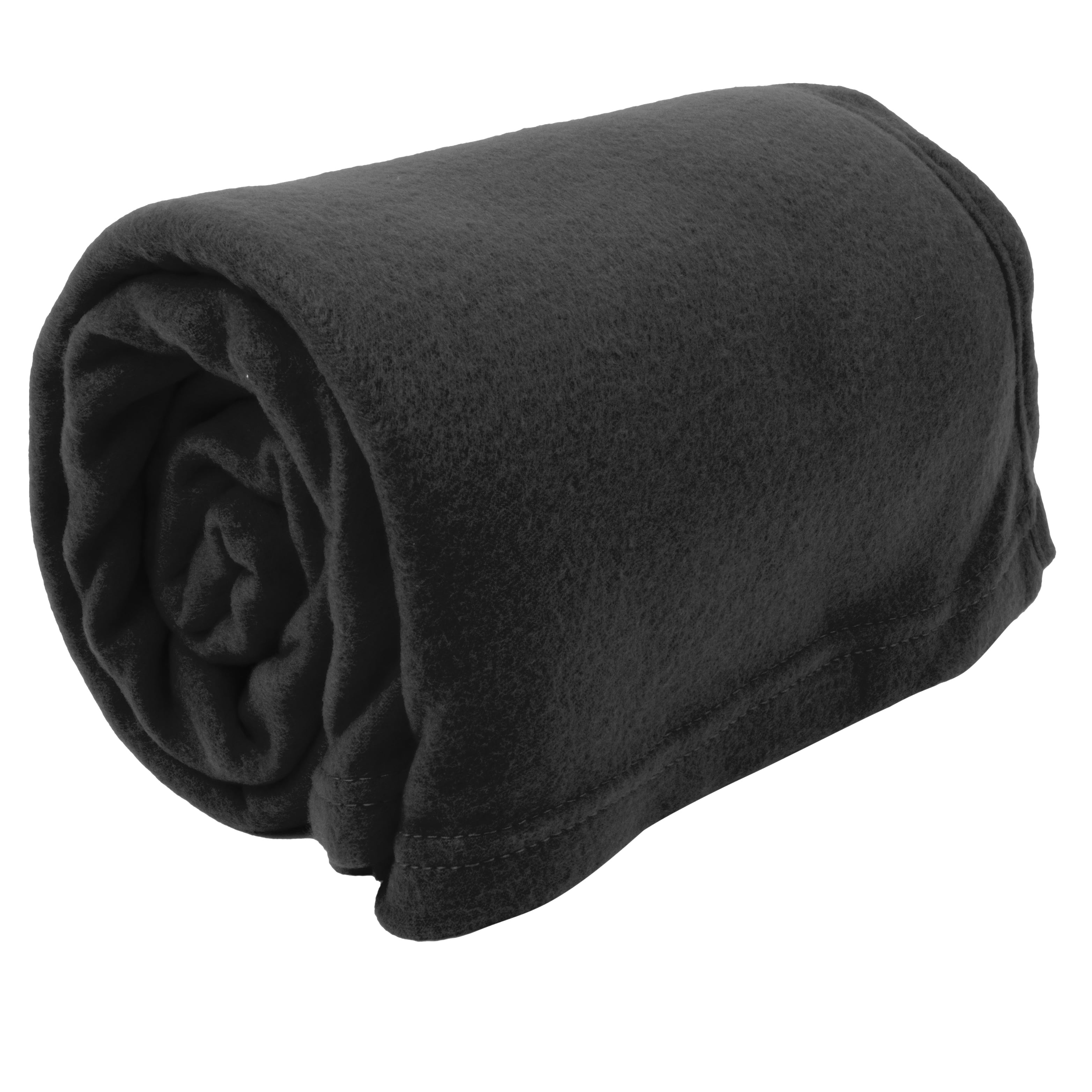 24 Pack of Bulk Wholesale 80"L x 60"W Solid Color Fleece Throw Blankets for Fall, Winter, Spring, Summer, Men, Women, Children, Homeless, Charity Donation Drives in Black