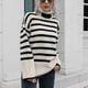 thumbnail image 5 of Strip Knitted Sweater Loose Fit Sweater Knitwear Women Sweater High Neck Long Sleeves Strip Pattern Loose Fit Knit Pullover Knitwear For Winter Fall ANGGREK Otros, 5 of 7