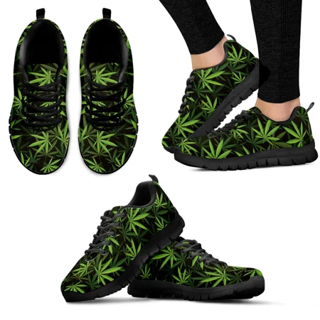 

Luxury Brand Weed Leaves Design Ladies Sneaker Shoes for Women Rainbow Color Print Women Flat Shoes Lace-up Footwear