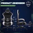 thumbnail image 6 of Vyrox Reclining Gaming Chair with Footrest, Massage Lumbar Support, Breathable Technical Fabric, Ergonomic Video Game Chair with Headrest, Black, 6 of 7