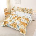 thumbnail image 3 of Manfei Watercolor Golden Dog King Size Comforter Sets, Leaf Foliage Comforters King Size, Cream Khaki, Polkadot Reversible, 3 Pieces, 1 Comforter and 2 Pillowcases, 3 of 7